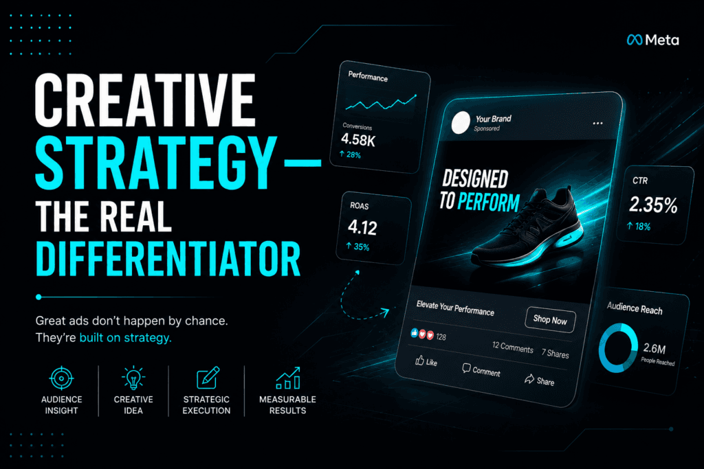 A creative strategy framework for social media advertising, focusing on high-performing vertical Reels video formats, creator-led assets, and native feed aesthetics.